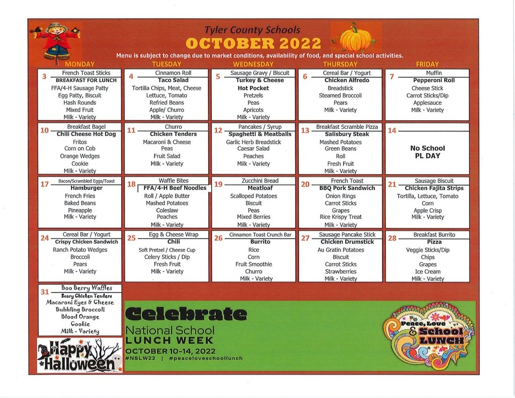 Oct menu
